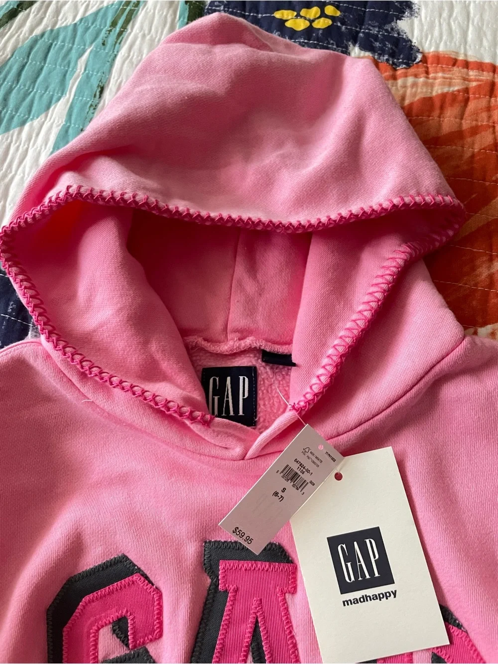 GAP mad happy collaboration Pink Logo Hoodie for Kids